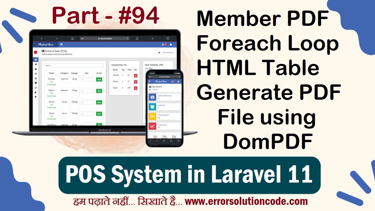 How to Member PDF Foreach Loop HTML Table Generate PDF File using ...