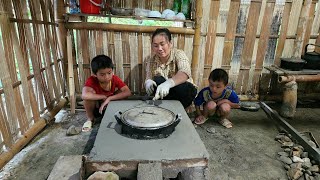 How to build a stove, single mother and two sons build a stove, the process of building a stove