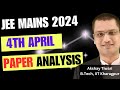 JEE Mains April Attempt Analysis| 4th April Paper Analysis| JEE Mains 2024|Akshay Sir