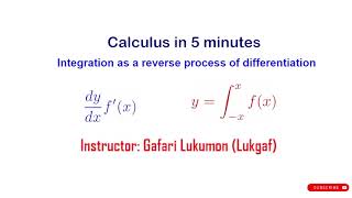 12   Calculus in 5 minutes   integration as a reverse process of differentiation (English)