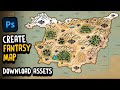 How to create Fantasy Maps in Photoshop Fast | Download Free Assets