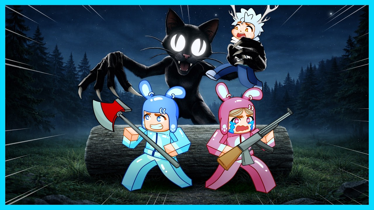 MIPAN & ZUZUZU BERTAHAN HIDUP 99 HARI DI HUTAN DARI KUCING GARONG HITAM DI ROBLOX!