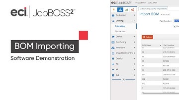 Importing Bill of Materials with JobBOSS² Software