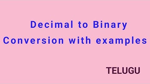 || Decimal to Binary Conversion in Telugu || digital electronics || STLD || diploma || engineering |