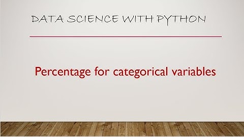 Percentage of categorical variables python