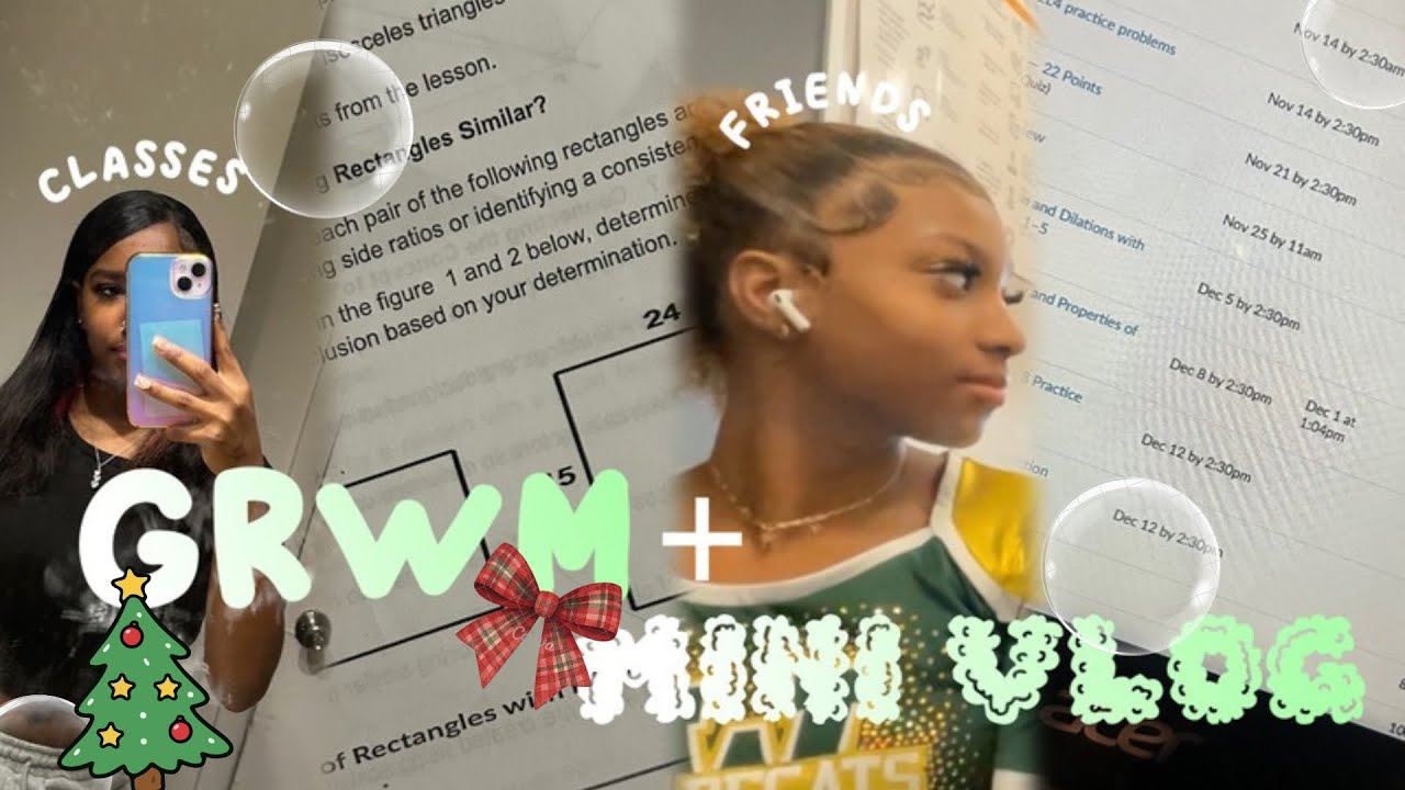 GRWM+MINI VLOG |HAIR, FRIENDS,CLASSES,ETC|🫶🏾🤍