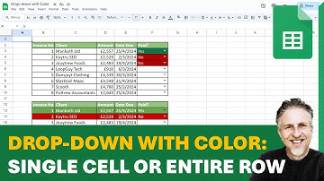 Drop-down with Color in Google Sheets | Conditional Format Row Based on Drop-Down