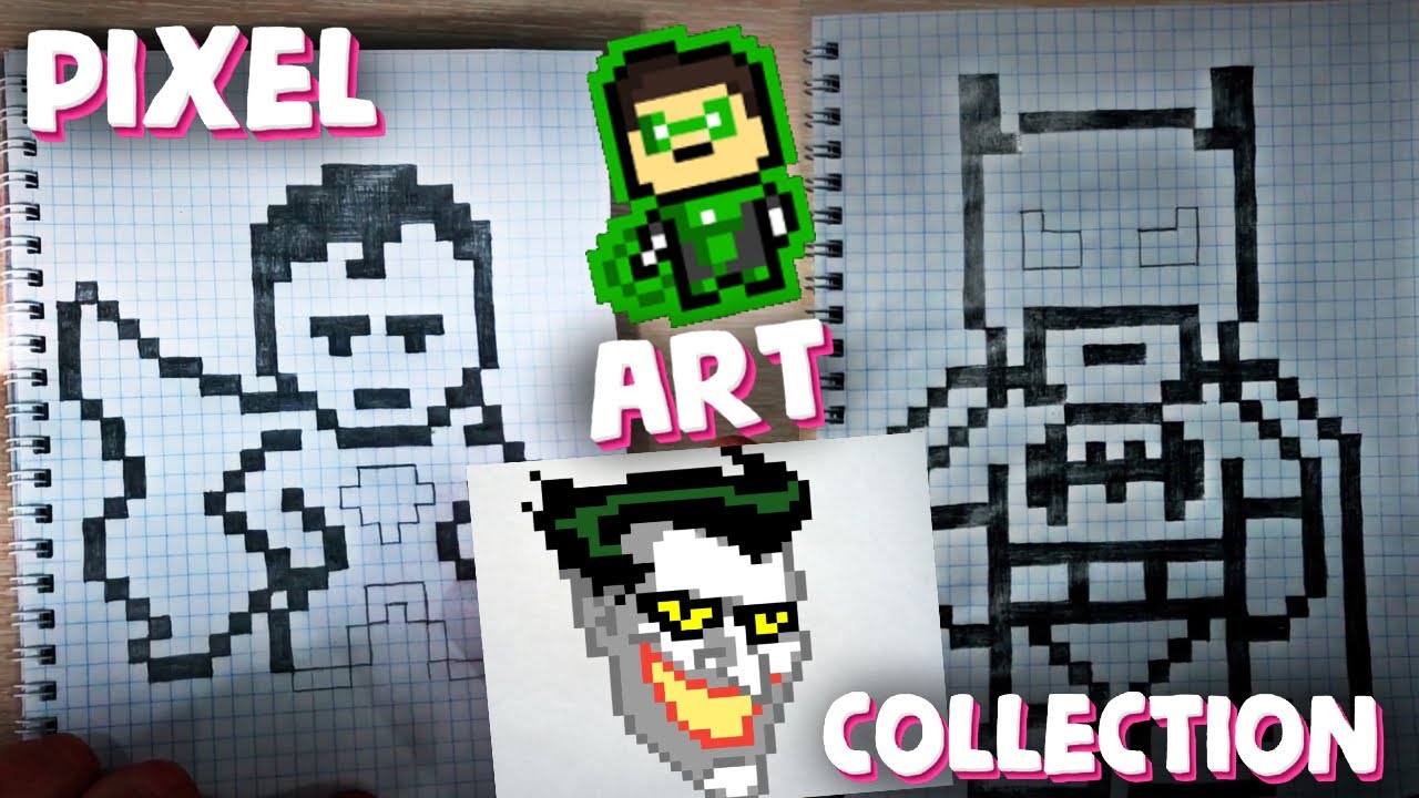Accelerated relaxing drawing/DC PIXEL ART/DRAWINGS BY CELLS - YouTube