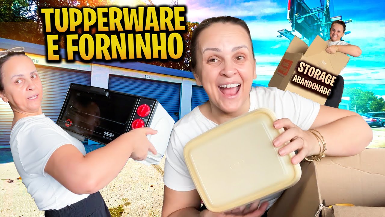 SUPER ACHADOS TUPPERWARE ORIGINAL E FORNINHO NAS CAIXAS DO STORAGE ABANDONADO