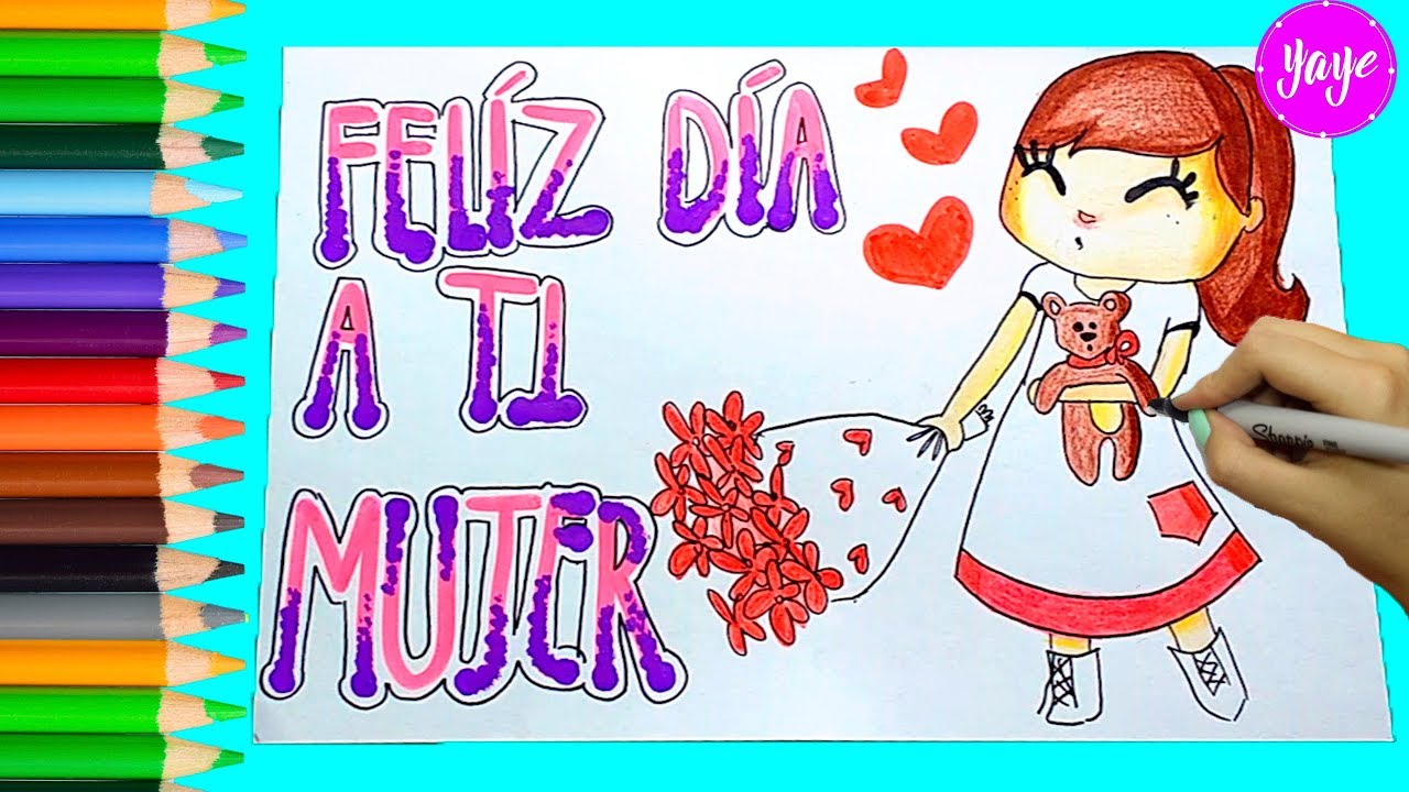 IDEAS- CÓMO DIBUJAR HERMOSA TARJETA PARA EL DÍA DE LA MUJER-Dibujos bonitos  para LA MUJER-Yaye - thptnganamst.edu.vn