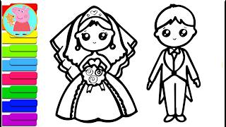 Wedding Bride and Groom Coloring Page Coloring Book
