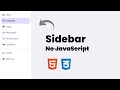 Build Animated Sidebar using HTML & CSS | No JavaScript