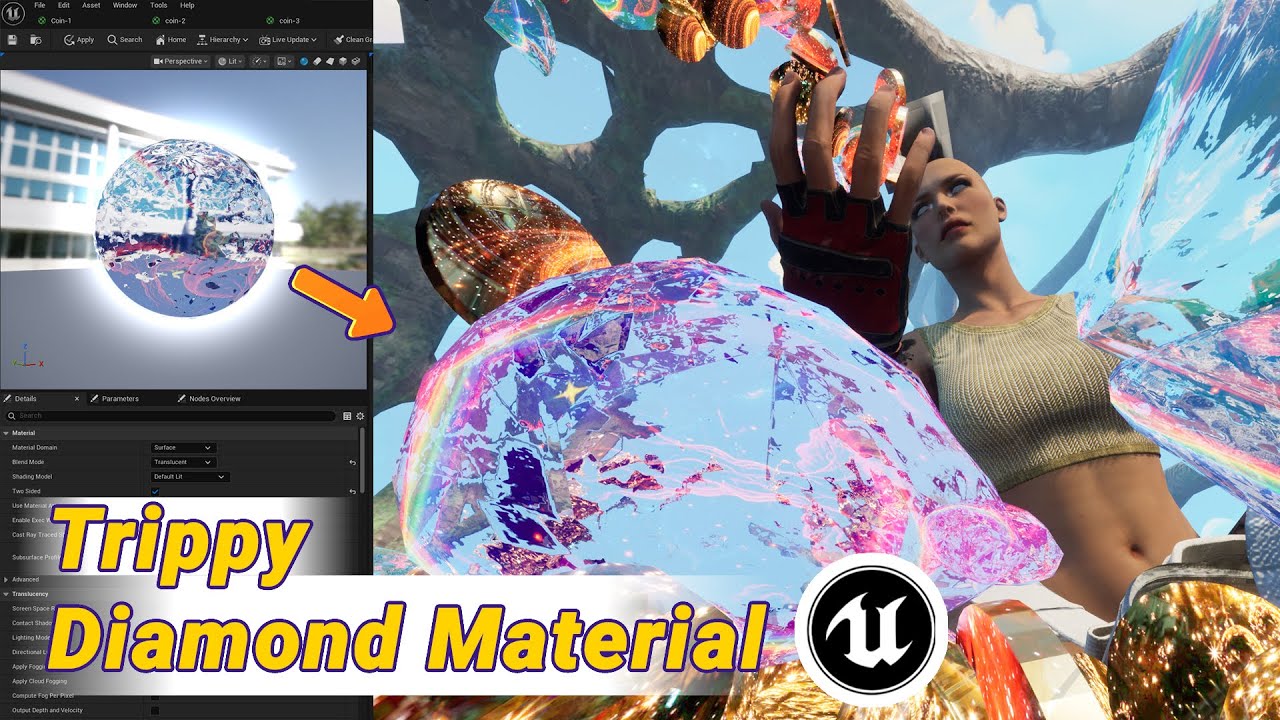 Unreal Engine 5 Tutorial | Create a Glowing Diamond Galaxy Material (My workflow)