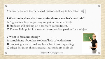 CEPT Practice C1 Level short listening about a trainee teacher