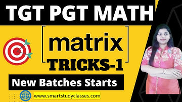 Matrix Short Tricks For Up TGT Maths | PGT Maths  |