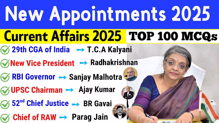 Appointment 2025 Current Affairs | Who is Who in India |  Latest New Appointment 2025 Updated 