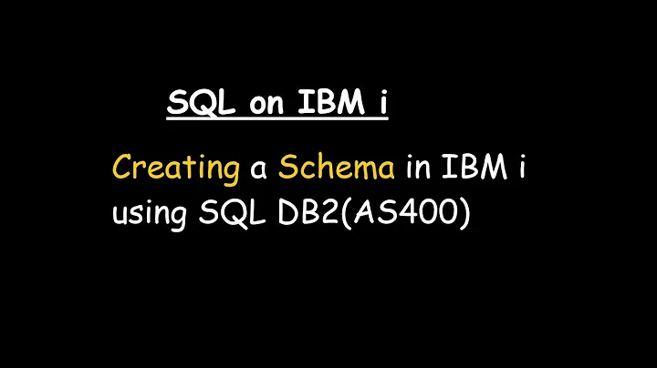 Creating a Schema in IBM i using SQL DB2(AS400)