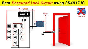 Password Lock circuit using CD4017 IC || without Arduino || full circuit explained in Hindi