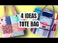 Diy 4 ways to make a tote bags tutorial easy to sew sewing for beginners