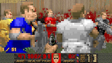 A Doom deathmatch but every time someone dies a bot is added
