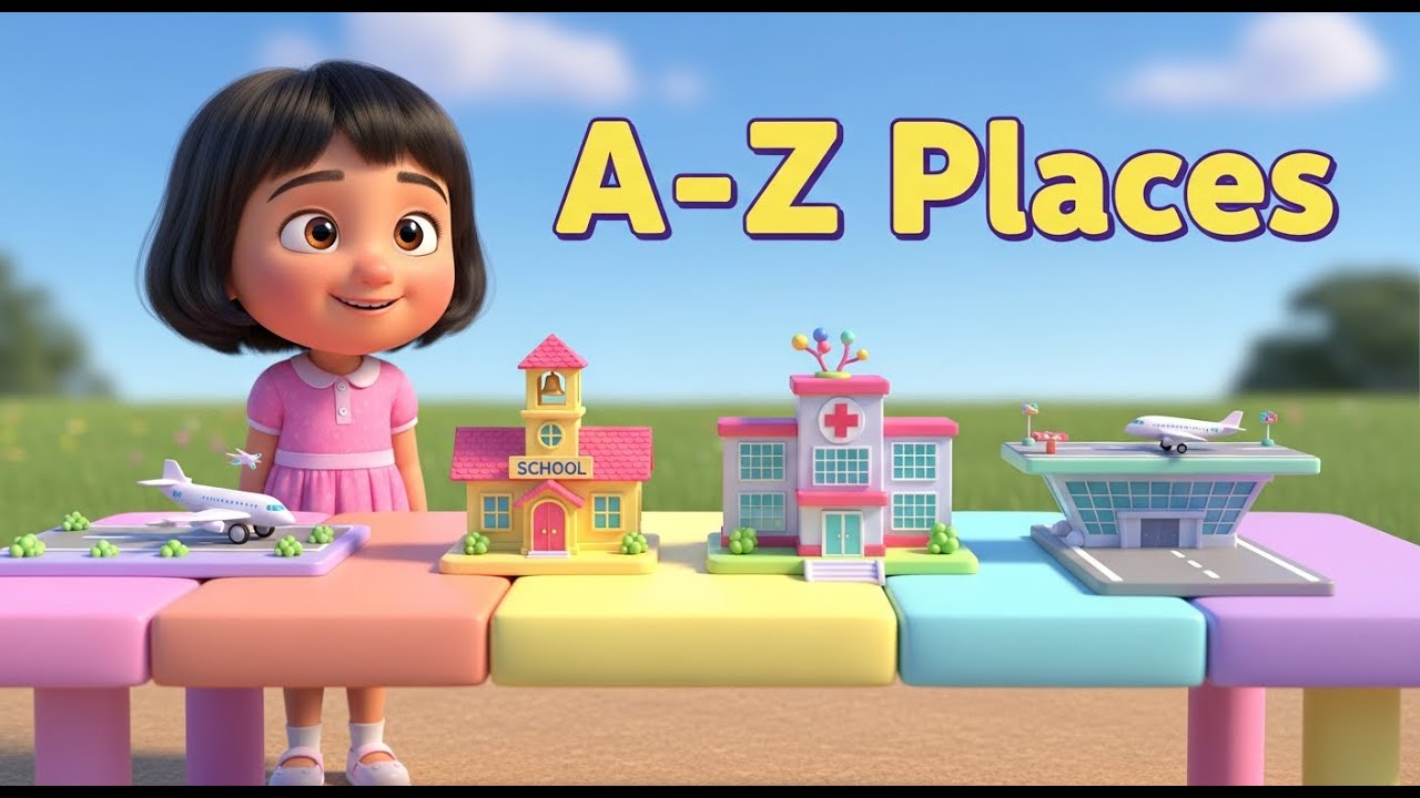 A to Z Community Places Song | Learning Places for Kids | Hindi + English | Lavanya Series | 4K