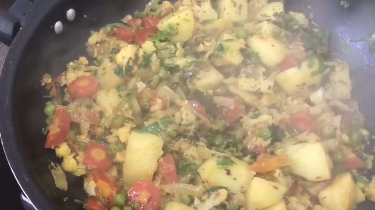 Mixed Vegetables (Sabzi) Indian Dhaba Recipe Style Spicy food