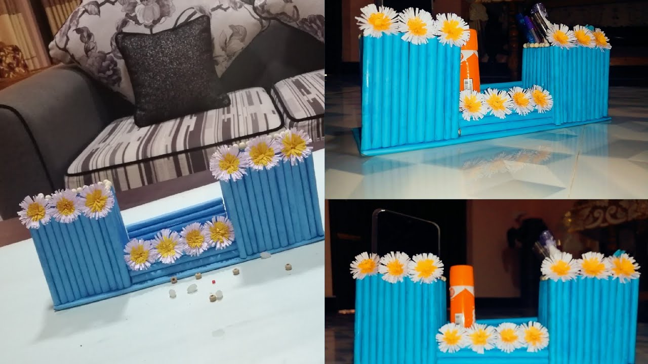 let's make a pen holder / paper pen holder /  using wasted paper /paper art /craft 