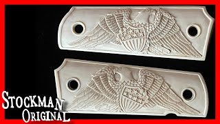 Eagles Carved on Ivory 1911 Grips