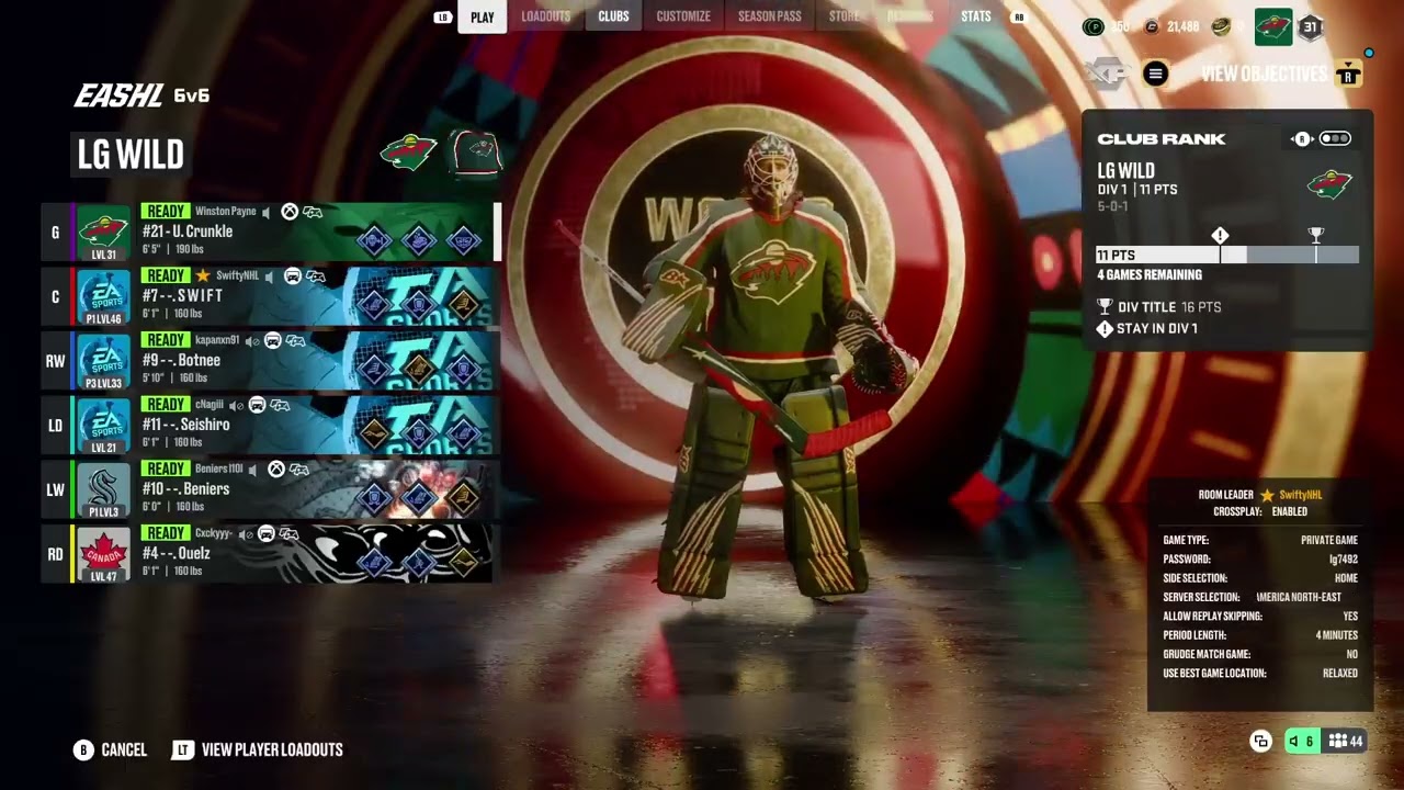 LGHL (2/16/26) - LAK @ MIN