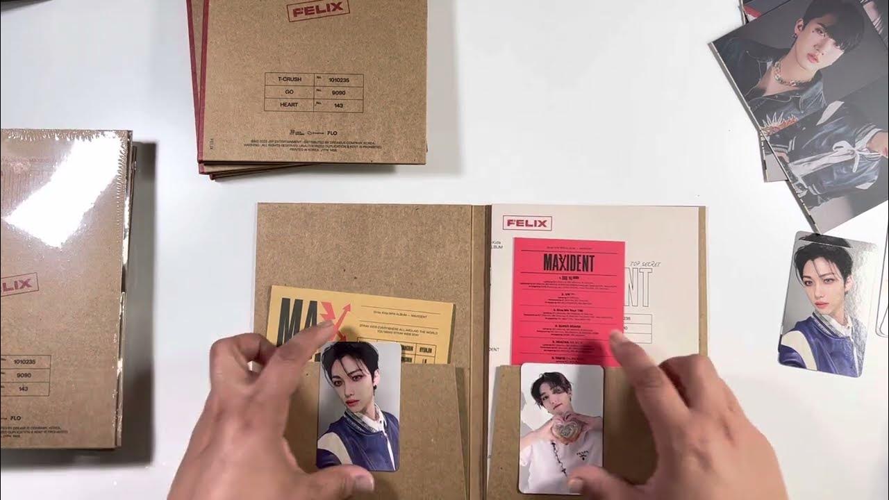 unboxing stray kids maxident albums ❦ go, heart, t-crush barnes