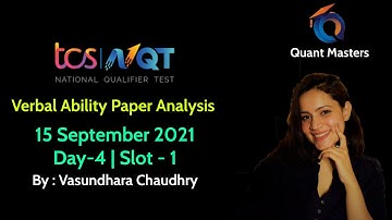 TCS NQT 2021 | Day -4 Slot -1 | Verbal Ability | 15 September 2021