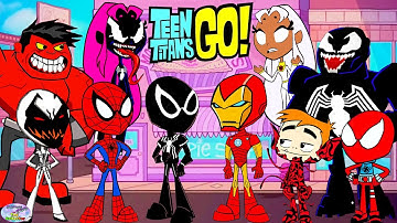 Teen Titans Go! vs. Red Hulk Venom and friends! Cartoon Character Swap - SETC