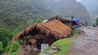 Most Peaceful and Relaxation Mountain Village Lifestyle | Heavy Rain In The Nomadic Village of Nepal