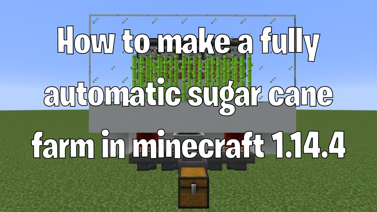 How to make a fully automatic sugar cane farm in minecraft 1.14.4 - YouTube