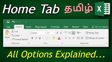 Excel Home Tab Explained - MS Excel Basics Tamil - Part 7