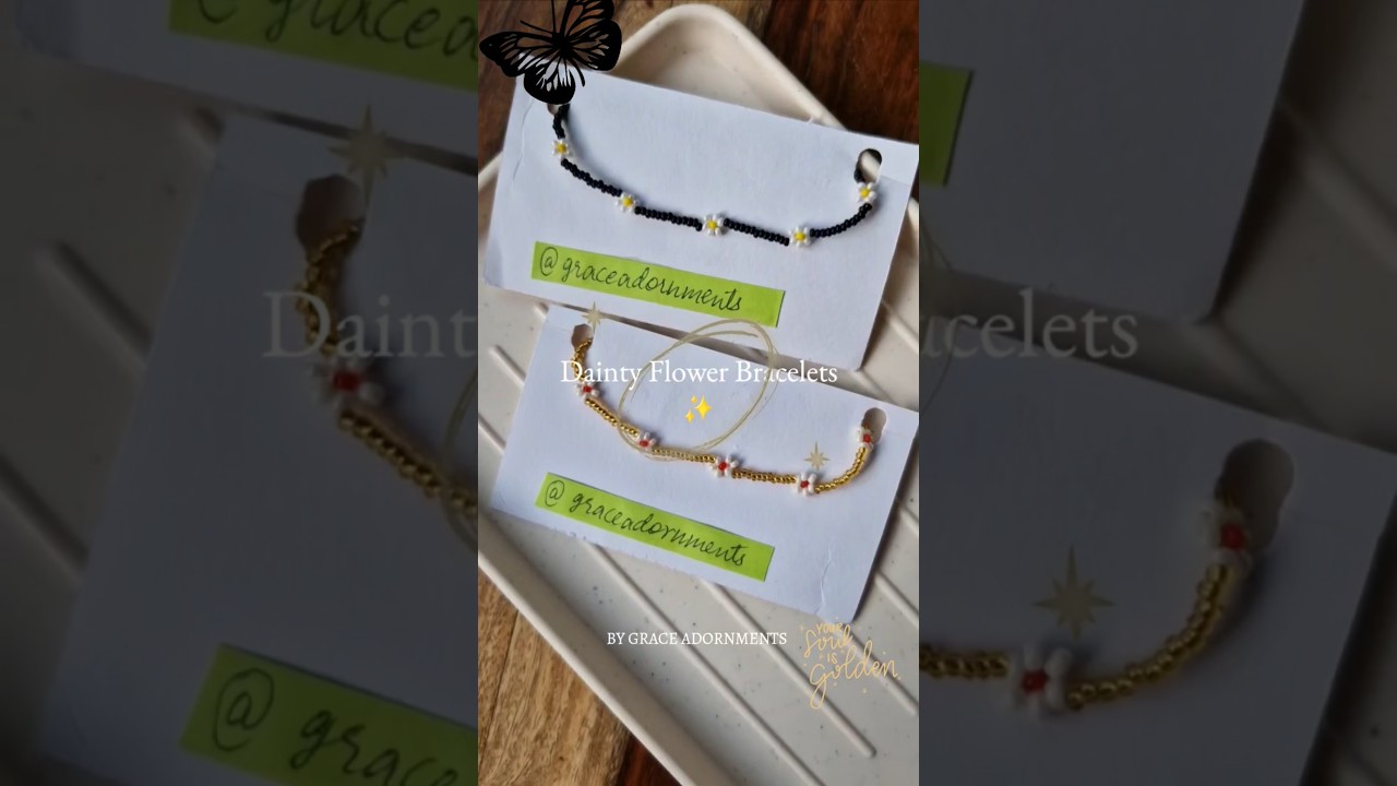 Dainty Beaded Flower Pearl Bracelets ✨️♡