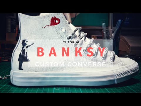 How To Custom Converse | Banksy | Gun Kelly MGK - YouTube