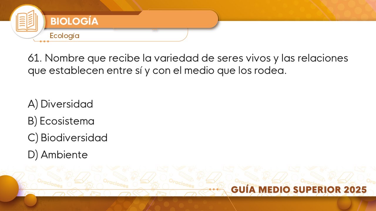 Guía IPN medio superior 2025 | Biología | Pregunta No. 61