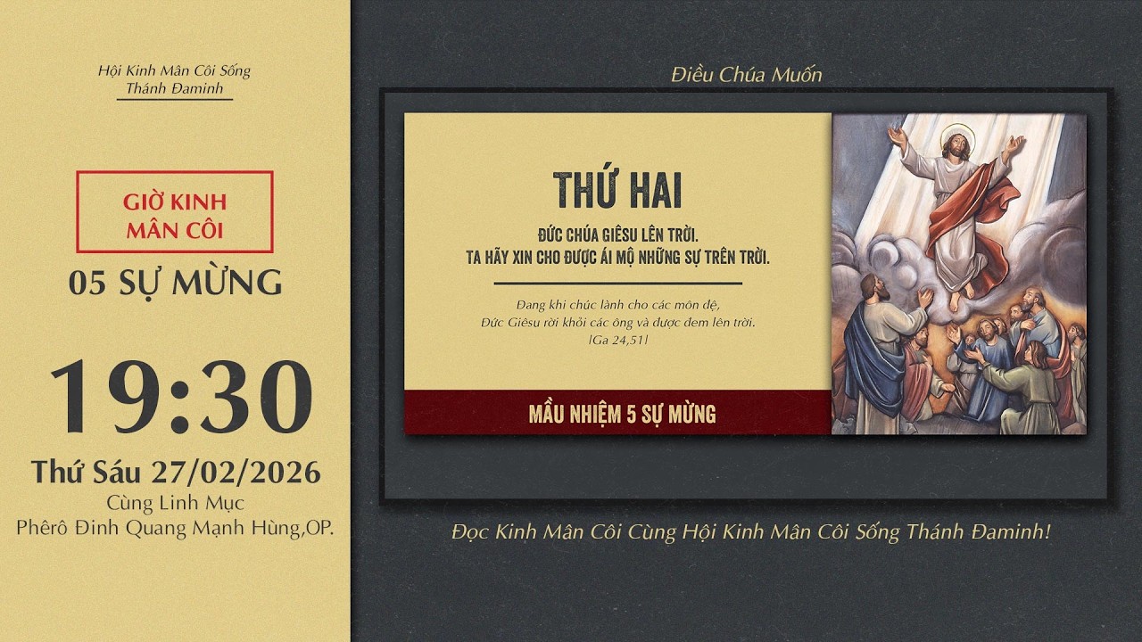 🔴Kinh Mân Côi | 27/02/2026 | 5 Sự Mừng - Tối Thứ Sáu Tuần I Mùa Chay
