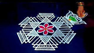 Sravana masam special rangoli design 🌺 Traditional Diya rangoli design 🌺 Easy Friday kolam