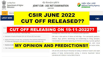 CSIR JUNE 2022 CUT OFF RELEASED??