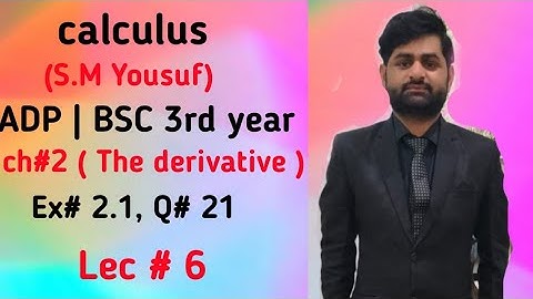 BSC/ADP|Math|3rd Year|Part 1|Calculus|Ch#02|Ex:2.1|Differentiability(Q#01 to 05)Punjab University