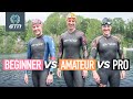 Beginner vs Amateur vs Pro: Swimming Edition | How Fast Do Pro Triathletes Swim?