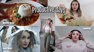 a few PRODUCTIVE days in my life | dinner date, cleaning, hair appt.