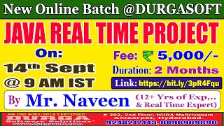Celebrity JAVA REAL TIME PROJECT Online Training @ DURGASOFT Wealth