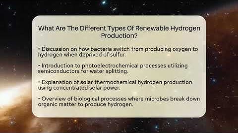 What Are The Different Types Of Renewable Hydrogen Production? - Talking Tech Trends