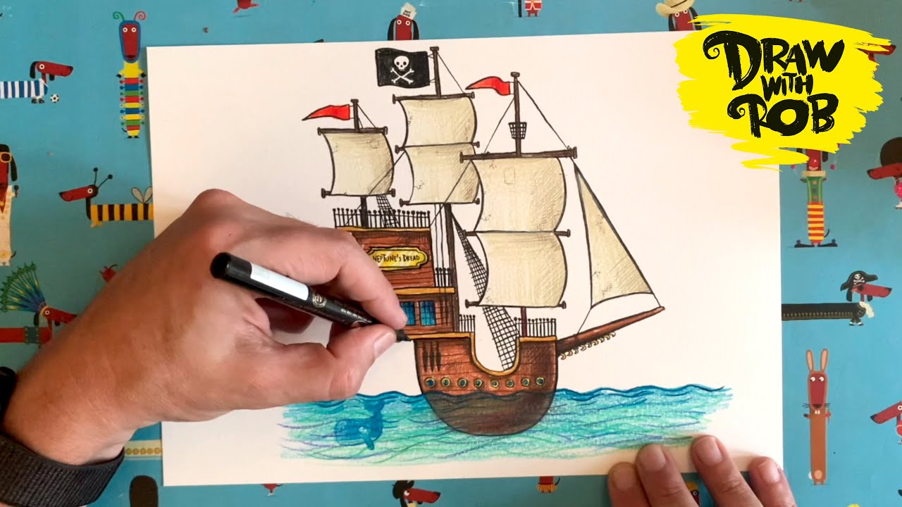 Drawwithrob 54 Pirate Ship Youtube