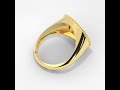 Protection from Nazar : Gold Evil Eye Signet Ring in Sterling Silver