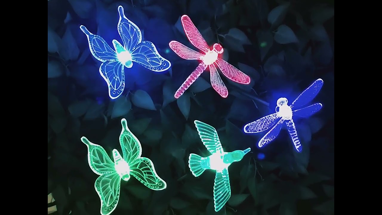 Waterproof LED Garden Solar Light Solar Hummingbird Butterfly Dragonfly Solar Garden Light