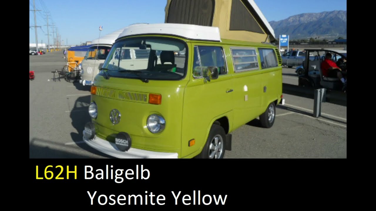 VW T-2 トラバス 11. FACTORY COLORS VW T2 1967 - 1979 - YouTube